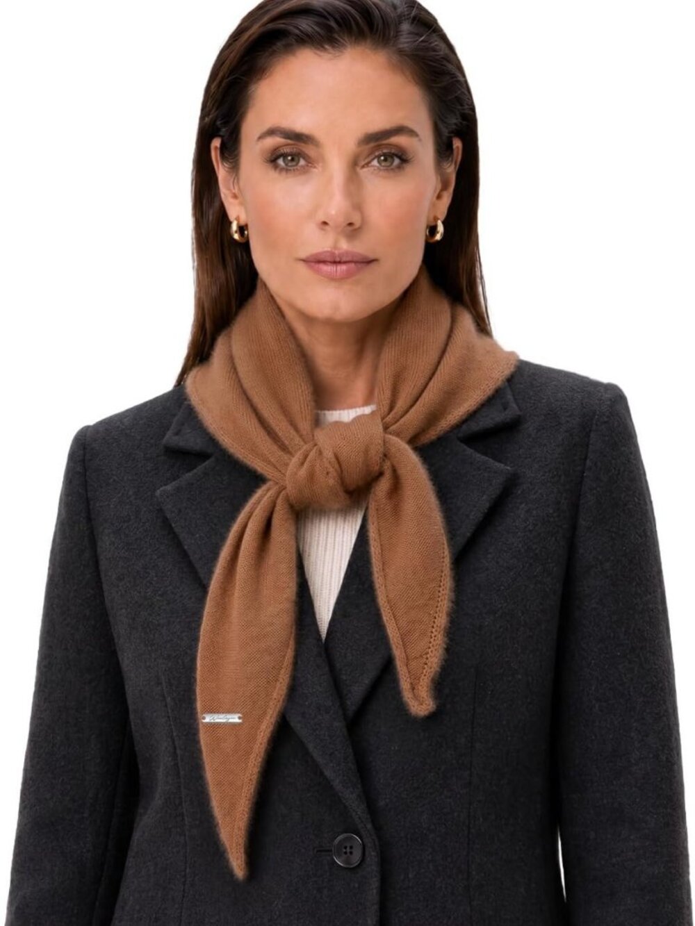 Lightweight Cashmere Triangle Scarf for Women, Soft Merino Wool Blend Accessory